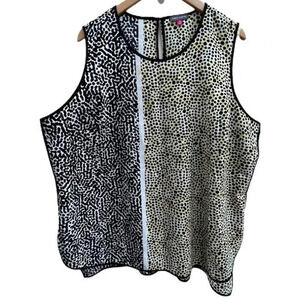 Vince Camuto Size 3X Animal Print Sleeveless‎ Blouse Polyester​​